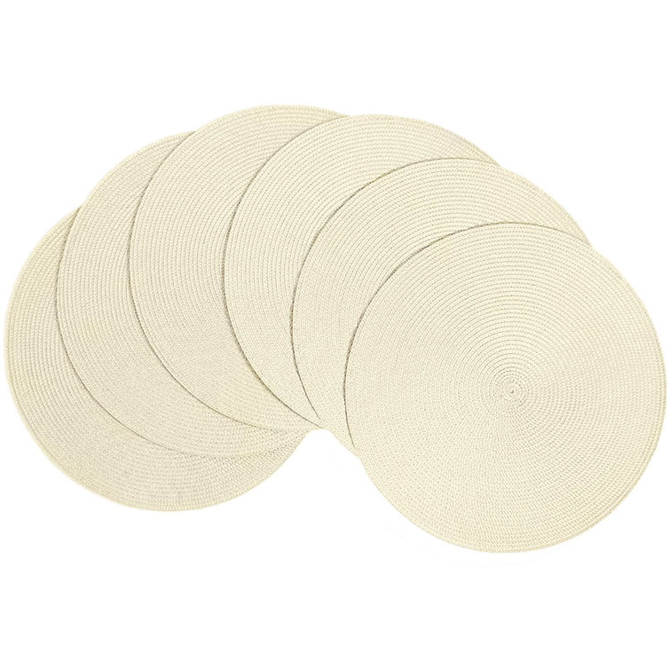 Latitude Run VERANDA ROUND PLACEMAT SET OF 6 SHELL 15Inch Round